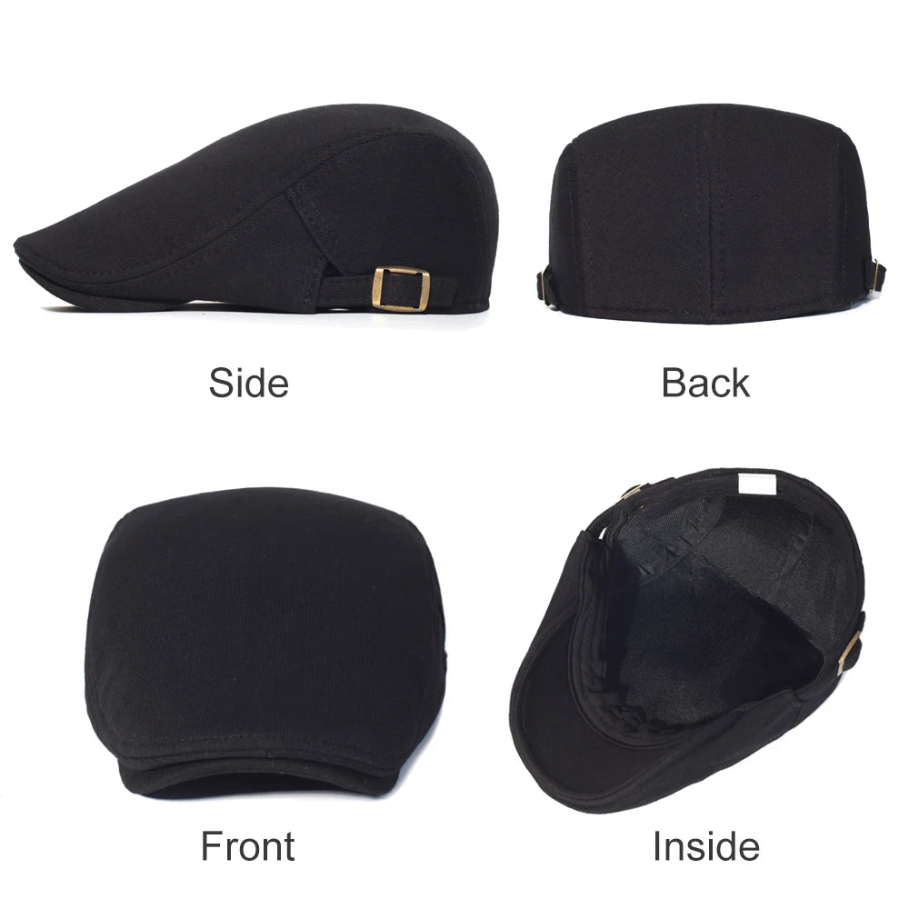 Cotton Adjustable Newsboy Caps Men Woman Casual