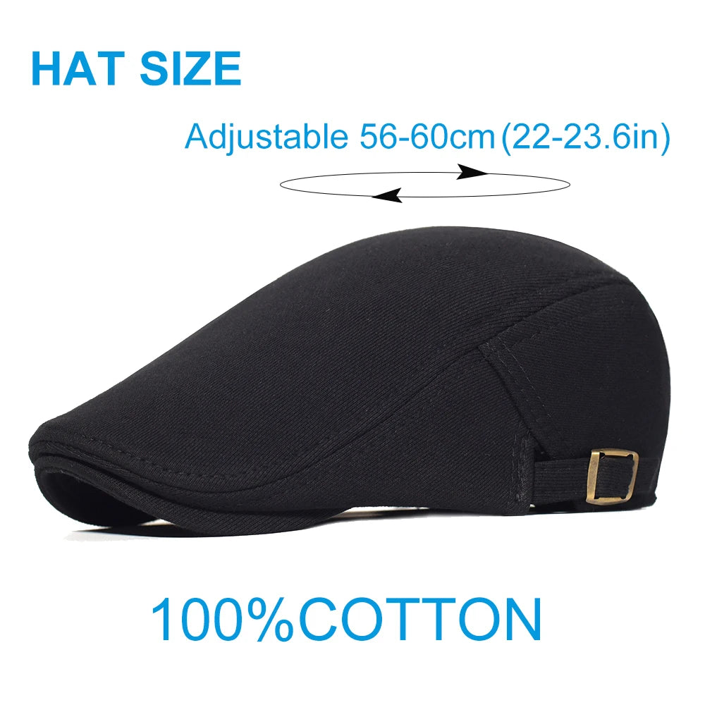 Cotton Adjustable Newsboy Caps Men Woman Casual