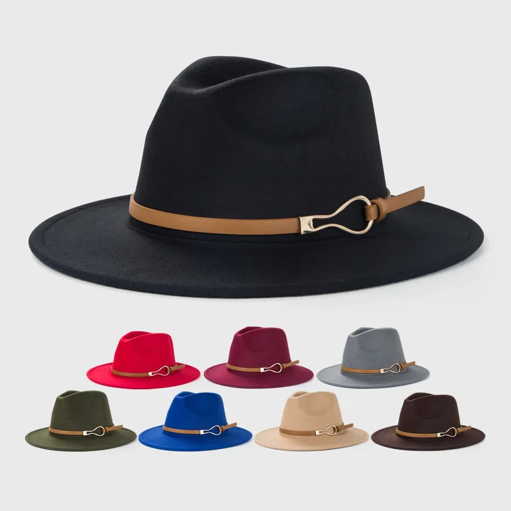 Fashion Wool Fedora Hat Men Autumn Winter