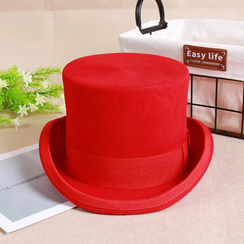 2024 Wool Flat Man Top Hat Fashion